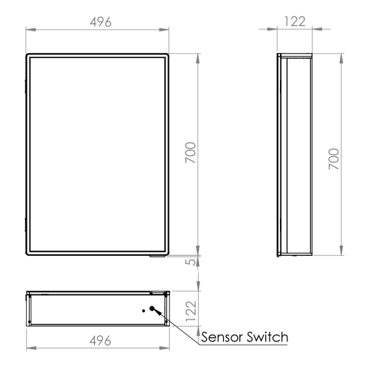 HIB Isoe 500mm Charging LED Mirror Sanctuary Bathrooms
